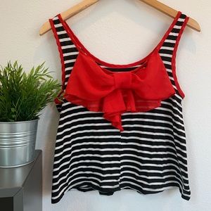 Red Bow Crop Top